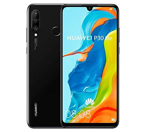 Huawei P30 Lite (128GB, 4GB RAM) 6.15" Display, AI Triple Camera, 32MP Selfie, Dual SIM Global 4G LTE GSM Factory Unlocked MAR-LX3A - International Version (Midnight Black) (Renewed)