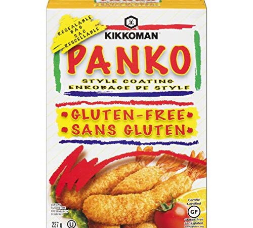 Kikkoman Gluten-Free Panko Bread Crumbs, Japanese-Style Bread Crumbs for Baking and Frying - Unseasoned - 227 g