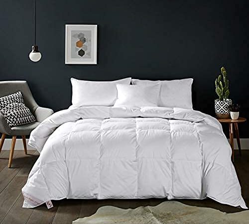 Maple Down Soft Full Size Comforter Duvet Insert-Down Alternative Comforter-Lightweight Fluffy Breathable Machine Washable (White, Full)