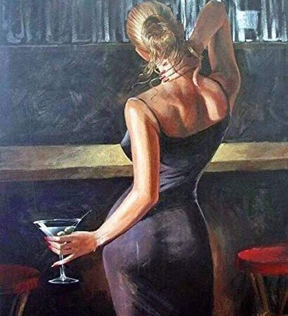 Paint by Numbers for Adults Kids Beginner, DIY Oil Painting Gift Kits on Pre-Printed Canvas with Acrylic Pigment, Arts Craft for Home Wall Decor - Wine Woman 16" W x 20" L