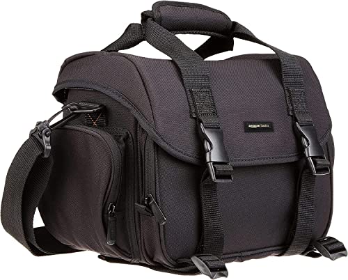 AmazonBasics Large DSLR Camera Gadget Bag - 11.5 x 6 x 8 Inches, Black And Orange