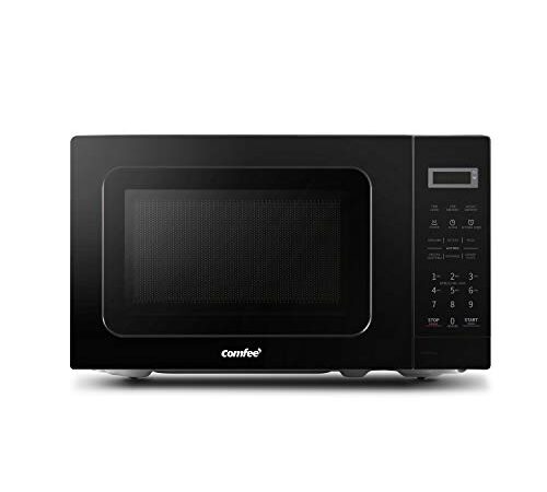 COMFEE' CM-M201K(BK) Countertop Microwave Oven with Express Cook, 6 Preset Menus and Kitchen Timer, 20L, 700W, Black