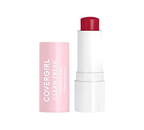 Covergirl - Clean Fresh Tinted Lip Balm, Formulated with Hyaluronic Acid for 24hr Hydration, 100% Vegan and Cruelty-free, I Cherry-ish You - 500