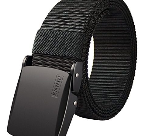 Fairwin Nylon Web Belt, 1.5 Inch Men's Tactical Webbing Casual Metal Buckle Belt