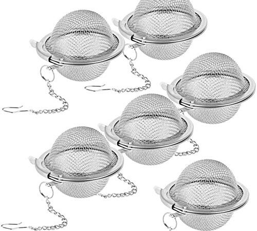 Fuyamp Tea Strainer Infuser Mesh Tea Balls, 6 Pack Stainless Steel Tea Ball seeped strainers Infuser Filter for Loose Leaf Teas Soup Seasoning Balls Fruit Squeeze Diffuser Herbal Spice