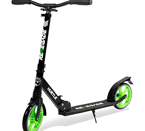 Hurtle Scooter – Scooter for Teenager – Kick Scooter – 2 Wheel Scooter with Adjustable T-Bar Handlebar – Folding Adult Kick Scooter with Alloy Anti-Slip Deck