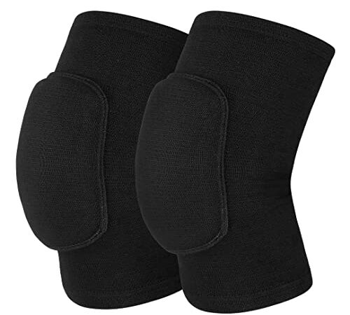 Mclako Knee Pads Knee Guards, Soft Breathable Knee Pads for Men Women Kids Knees Protective, Knee Braces for Volleyball Football Dance Yoga Tennis Running cycling Full Black(L)