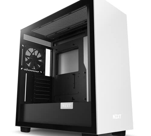 NZXT H7 - CM-H71BG-01 - ATX Mid Tower PC Gaming Case - Front I/O USB Type-C Port - Quick-Release Tempered Glass Side Panel - Black/White