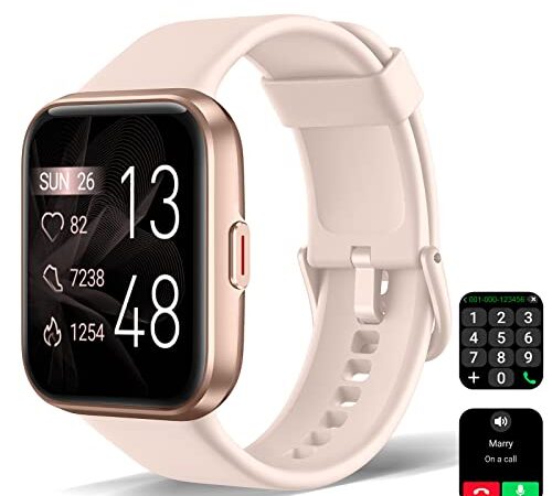 Smart Watches for Women [Answer/Make Call], 1.7" Touchscreen Fitness Tracker with Heart Rate Blood Oxygen Sleep Monitor Compatible with iPhone & Android, Alexa Built-in, IP68 Waterproof Watch