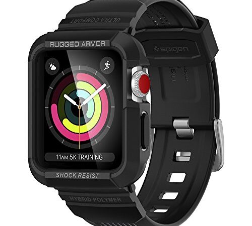 Spigen Rugged Armor Pro Designed for Apple Watch Band with Case for 42mm Apple Watch Series 3 / Series 2/1 / Original (2015) - Black