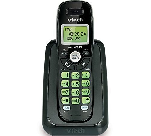 Vtech Dect 6.0 Single Handset Cordless Phone with Caller ID, Green Backlit Keypad and Display (CS6114-11)