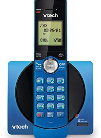 VTech DECT 6.0 Single Handset Cordless Phone with CID, Backlit Keypad and Screen, Full Duplex Handset Speakerphone, and Call Block Blue - CS6919-15