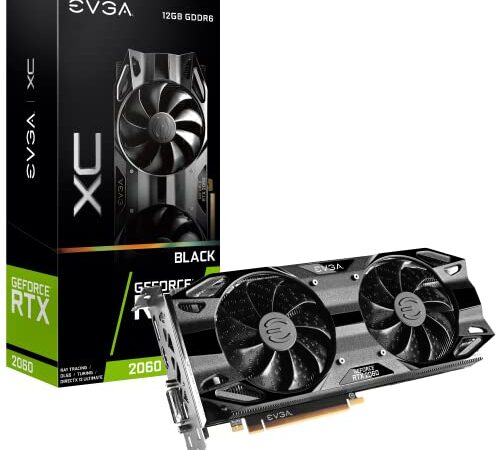 EVGA GeForce RTX 2060 12GB XC Black Gaming, 12G-P4-2261-KR, 12GB GDDR6, Dual Fans, Metal Backplate