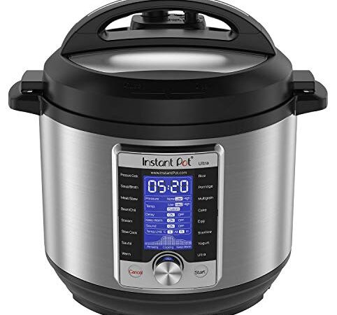 Instant Pot Ultra 60 Ultra 6 Qt 10-in-1 MultiUse Programmable Pressure Cooker, Slow Cooker, Rice Cooker, Yogurt Maker, Cake Maker, Egg Cooker, Saut ©, and more, Stainless Steel/Black