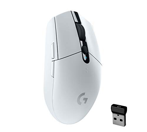 Logitech G305 LIGHTSPEED Wireless Gaming Mouse, Hero 12K Sensor, 12,000 DPI, Lightweight, 6 Programmable Buttons, 250h Battery Life, On-Board Memory, PC/Mac - White