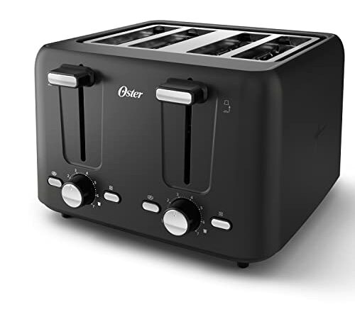 Oster® 4-Slice Toaster with Custom Bagel Setting and Extra-Wide Slots, Black