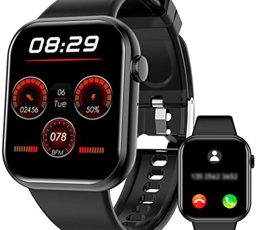 Smart Watch for Men Women with Bluetooth Call, 1.83" DIY Full Touch Screen with Blood Oxygen Heart Rate Sleep Fitness Tracker, Multiple Sports Modes, Waterproof Fitness Watch for Android/iOS Phones