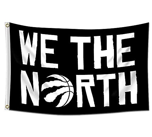 Toronto Raptors Flag We The North Flag Flag (3x5ft, Vivid Color, 150D) Banner Anti-Fade Poly with Two Brass Grommets Banner for Room/Shop/Garage Decor