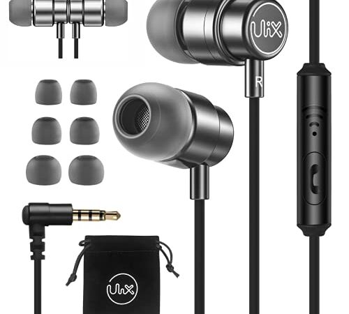 ULIX Rider Wired Earbuds in-Ear Headphones, Earphones with Microphone, 5 Years Warranty, Ecouteur avec Fil, Anti-Tangle Reinforced Cable, 48 Ω Driver, Bass Ear Buds Phones for iPhone, iPad, Samsung